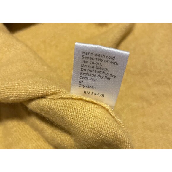 Benedetta B Italy Sweater Merino Wool Cashmere Blend Mustard Yellow Large L - Picture 5 of 5